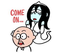 A ghost and Hitodama-kun sticker #14383029