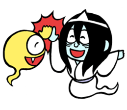 A ghost and Hitodama-kun sticker #14383036
