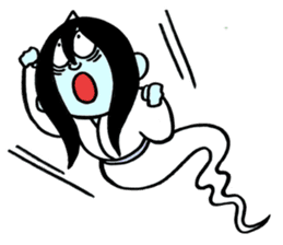 A ghost and Hitodama-kun sticker #14383039