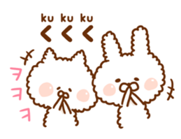 With Fluffy rabbit.Korea&Japanese sticker #14383564