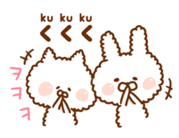 With Fluffy rabbit.Korea&Japanese sticker #14383564