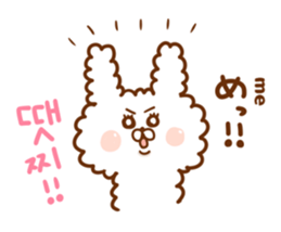 With Fluffy rabbit.Korea&Japanese sticker #14383573