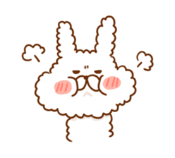 With Fluffy rabbit.Korea&Japanese sticker #14383574