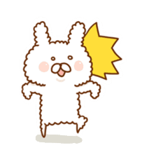 With Fluffy rabbit.Korea&Japanese sticker #14383582