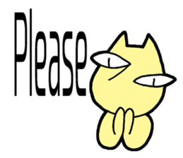 Nervous cat (English language) sticker #14384997