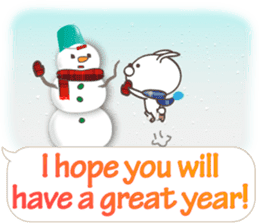 Rabbit Christmas & Happy New year sticker #14385933