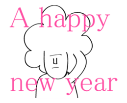 Afro Moai statue | A happy new year sticker #14385959