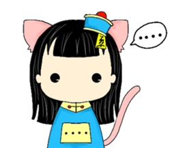 Calm cat Girl sticker #14386234