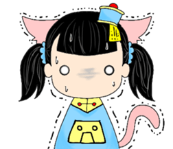 Calm cat Girl sticker #14386236