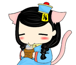 Calm cat Girl sticker #14386237