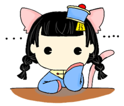 Calm cat Girl sticker #14386239