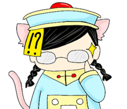 Calm cat Girl sticker #14386252