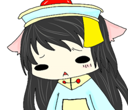 Calm cat Girl sticker #14386255