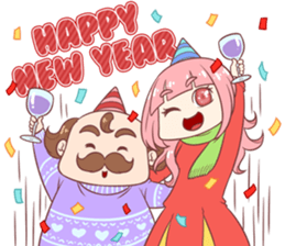 Boni & Pink: Christmas & New Year sticker #14389197