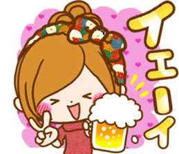 Leisurely a girlfriend New Year Holidays sticker #14389297