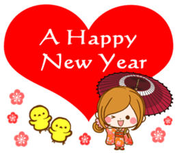 Leisurely a girlfriend New Year Holidays sticker #14389317