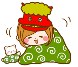 Leisurely a girlfriend New Year Holidays sticker #14389323