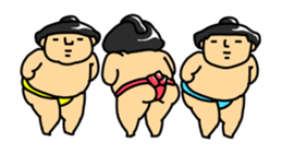 Dancing sumo wrestlers sticker #14389420
