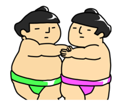 Dancing sumo wrestlers sticker #14389423