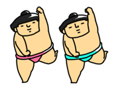 Dancing sumo wrestlers sticker #14389426