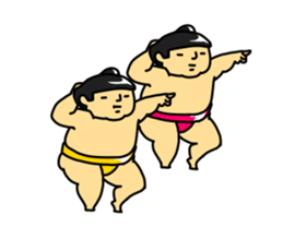 Dancing sumo wrestlers sticker #14389433