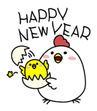 Clear bird's Christmas & New Year's Day sticker #14389615
