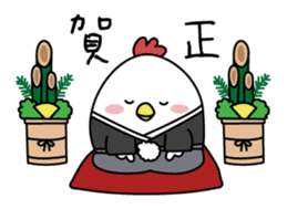 Clear bird's Christmas & New Year's Day sticker #14389625