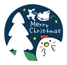 Clear bird's Christmas & New Year's Day sticker #14389632