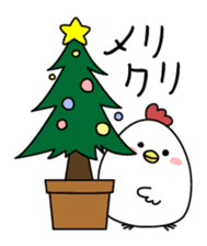 Clear bird's Christmas & New Year's Day sticker #14389633