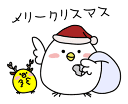Clear bird's Christmas & New Year's Day sticker #14389634