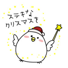 Clear bird's Christmas & New Year's Day sticker #14389639