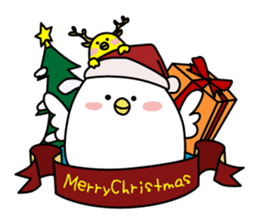 Clear bird's Christmas & New Year's Day sticker #14389643