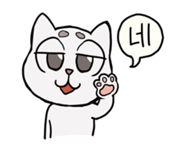 Korean and white cat sticker #14389833