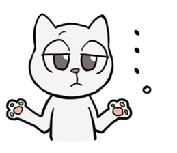 Korean and white cat sticker #14389835