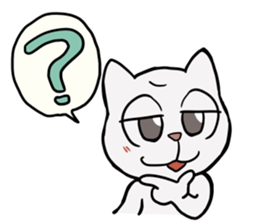 Korean and white cat sticker #14389837
