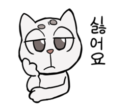Korean and white cat sticker #14389840