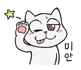 Korean and white cat sticker #14389851
