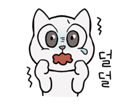 Korean and white cat sticker #14389854