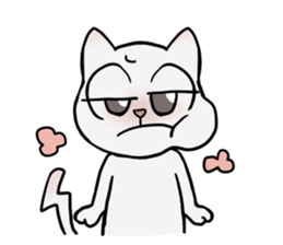 Korean and white cat sticker #14389856