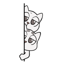 Korean and white cat sticker #14389865