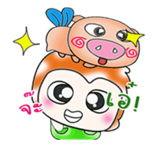 Mr. Daimon and pig..^^ sticker #14393584