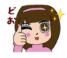 Big parakeets with girl sticker #14395912