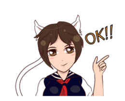 Cat girl mania sticker #14398770