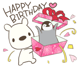 polar bear with penguin 2 sticker #14399681
