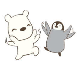 polar bear with penguin 2 sticker #14399686
