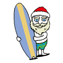 Surfing Santa in christmas sticker #14402561