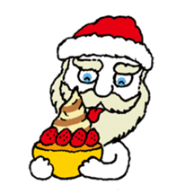 Surfing Santa in christmas sticker #14402578