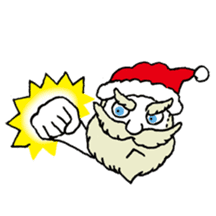 Surfing Santa in christmas sticker #14402580