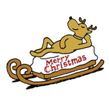 Surfing Santa in christmas sticker #14402606