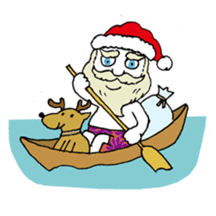 Surfing Santa in christmas sticker #14402610